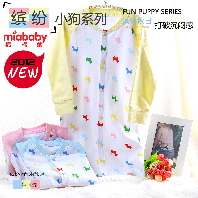 2 ultra long autumn 100% cotton soft cotton baby underwear baby sleepwear child robe