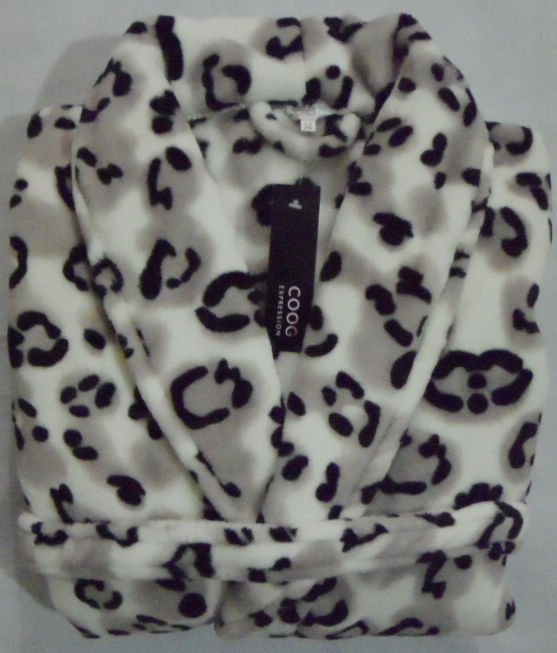 2 ultrafine thickening coral fleece sleepwear robe bathrobes lovers leopard print flannel ,Free shipping
