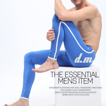 2 wj male long johns 100% cotton trousers male legging fashion tight solid color thin