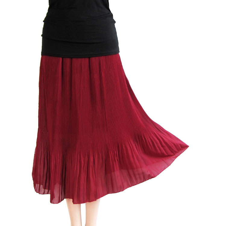 2 ! zc813 5-color elegant gentlewomen elegant small pleated chiffon elegant full dress Leather fashion