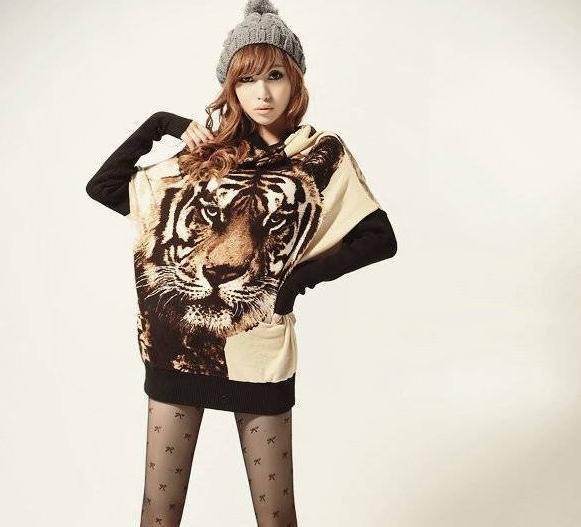 20% off 2011 New Women's Batwing Jumper Tiger Print Long Sleeve Sweater Tops 3 COLORS cardigan women
