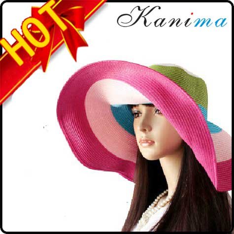 20 pcs/lot 2012 Best Selling European Style Women Ladies Summer Hats Wide Brim Beach Paper Straw Flat Sun Hat Best Sale N291