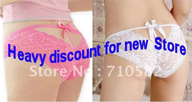 20 pcs/lot  Free shipping  the latest trend in 2012 Lace sexy women panties/underwear /briefs with bow tie