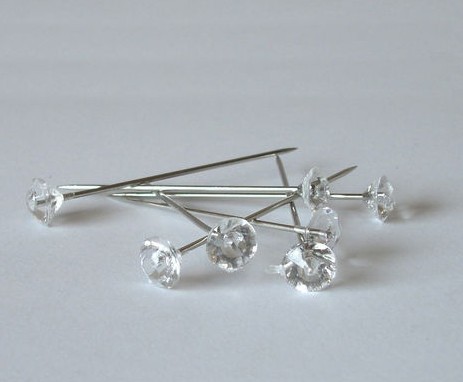 200 Diamante pins. Oasis, Wedding, Buttonholes, Bouquet 1.5 Inch
