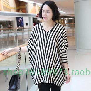 200 maternity clothing stripe fashion plus size maternity t-shirt batwing shirt spring and autumn top