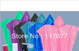 - 200 pcs / lot Disposable Raincoat Rainwear One Time Poncho Travel Rain Coat Rain Wear
