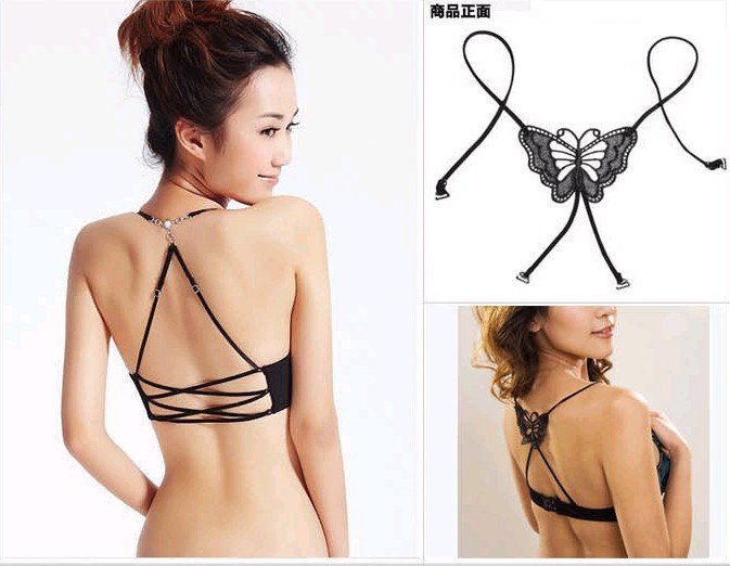 200 Pieces Mixed Fashion Lady Butterfly Replacement Adjustable Bra Strap In Retail Package Free EMS