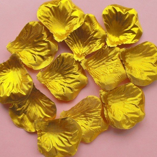 2000Light Golden Silk Rose Petals Wedding Flower Favors--Free Shipping
