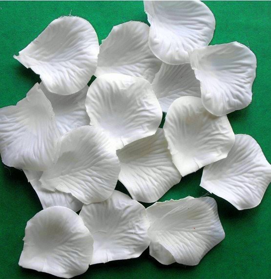 2000Light White Silk Rose Petals Wedding Flower Favors--Free Shipping