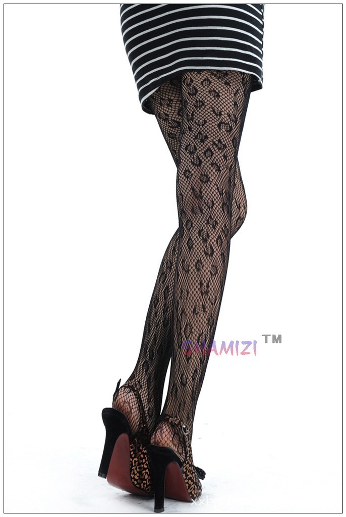 2007 Leopard mesh jacquard pantyhose fishnet stockings