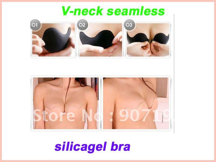 200pairs 2012 deep V-neck bra no shoulder tape invisible bra push up breathable bra the bride underwear