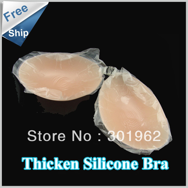 200pcs/lot Seamless Invisible Silicone Adhesive Strapless Nu Bra Thicken Nubra(Retail packaging)