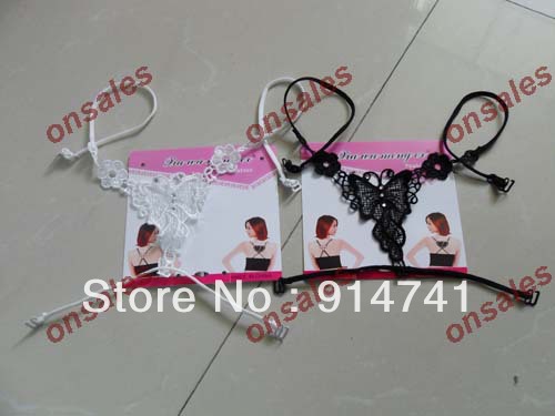 200pcs Sexy Cross Fashion Replacement Adjustable Bra Strap Lace Butterfly Bra Shoulder Straps Necessary Summer EMS Free Shipping