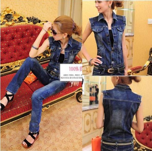201 slim 04260 the trend of fashion low-waist trousers denim jumpsuit twinset