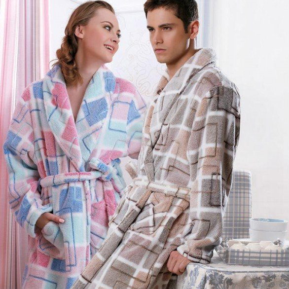 2010 autumn and winter coral fleece multicolour thickening lovers robe bathrobes bathrobe