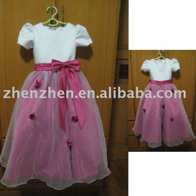 2010 New Style FG-004 zhenzhen satin organza flower girl's dress