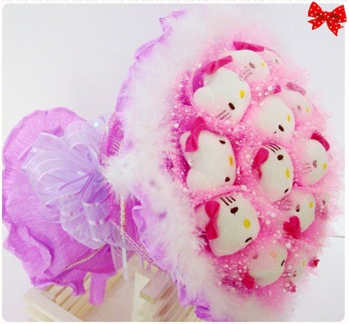 2010 new style romantic hello kitty bouquet for Wedding,Valentine Gift,birthday 1set/lot