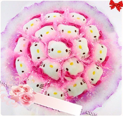 2010 new style romantic hello kitty bouquet for Wedding,Valentine Gift,birthday 1set/lot + free shipping