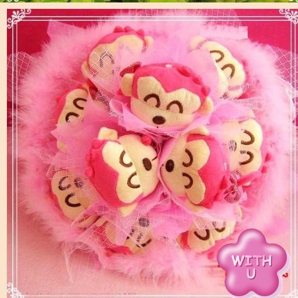 2010 new style romantic KAPO Monkey bouquet for Wedding,Valentine Gift,birthday 1set/lot + free shipping