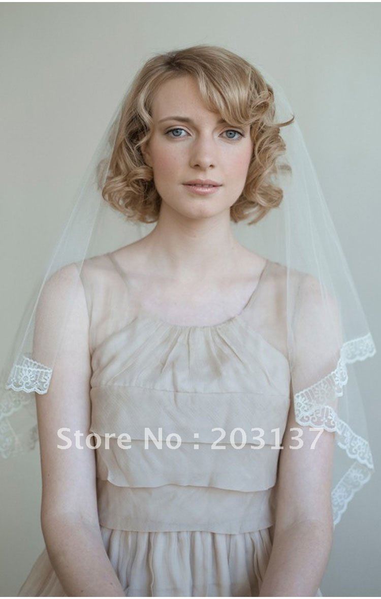 2010 Newest styles Elegant Lace Long Beading Braidl Veil 150cm