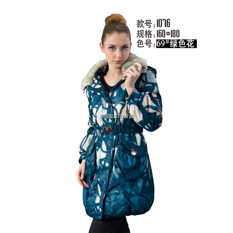 2010 Women down coat semi finished clothing leather 1076 female medium-long