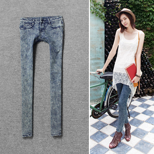 2011 autumn and winter elastic pants pencil pants bag skinny pants boot cut jeans female jeans 809