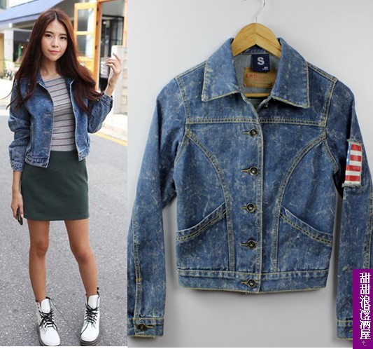 2011 autumn and winter women casual slim all-match denim outerwear denim coat a9465 high quality