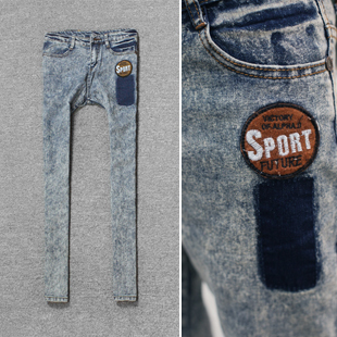2011 badge applique personality casual pants female jeans 022