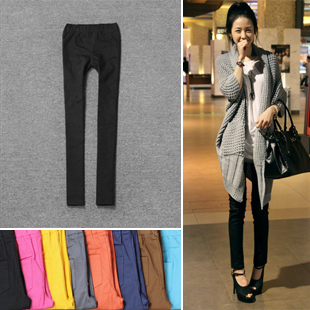 2011 candy colored pencil pants plus size elastic legging skinny pants boots trousers 3118