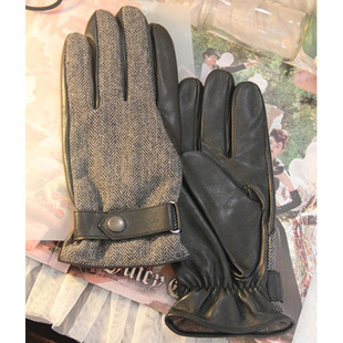 2011 classic lambdoid sheepskin genuine leather male gloves Men