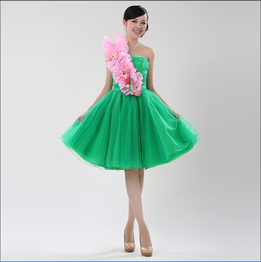 2011 color yarn short formal dress beautiful evening dress costume free shipping