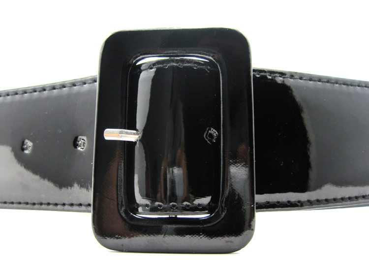 2011 fashion all-match black japanned leather strap belt women's belt
