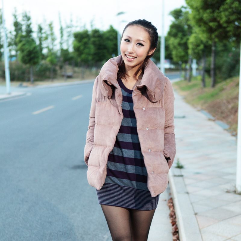 2011 female down coat large lapel slim new arrival