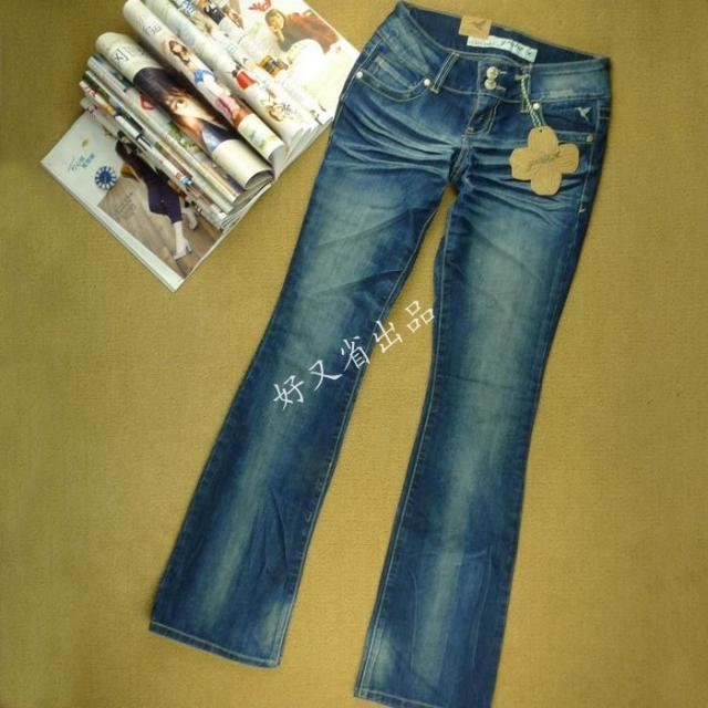 2011 female pleated denim boot cut bell-bottom jeans plus size plus size