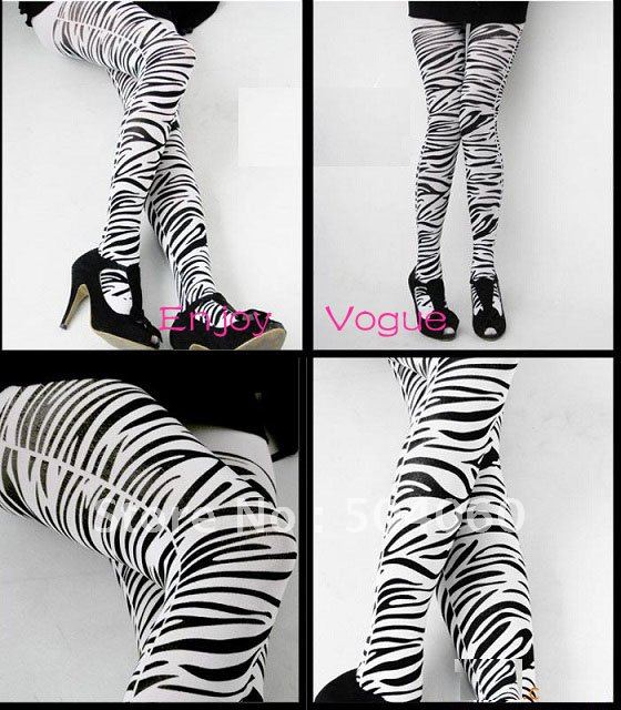 2011 HOT SALE PRODUCTS WOMEN'S FASHION ZEBRAS TIGHTS LEGGINGS PANTYHOSES / 70 GRAM