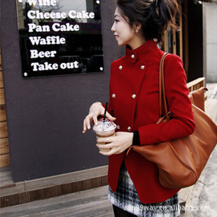 2011 Korean version of the fall and winter new style double-breasted Slim woolen jacket coat