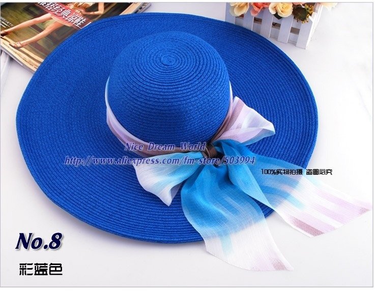 2011 Lovely color bar hat New arrived Beach cap Sun Hat straw hat(without silk)