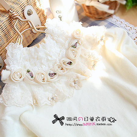 2011 luxurious pearl bow long-sleeve slim turtleneck knitted basic shirt thickening white