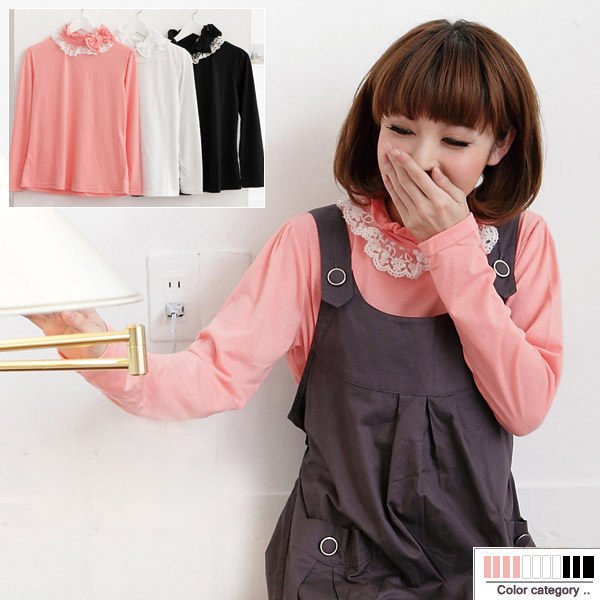 2011 maternity clothing autumn maternity basic shirt princess lace bow basic shirt 1777