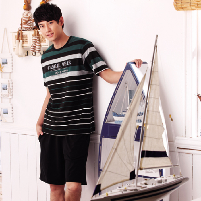 2011 new arrival casual male summer cotton short-sleeve lounge sleep set 92302
