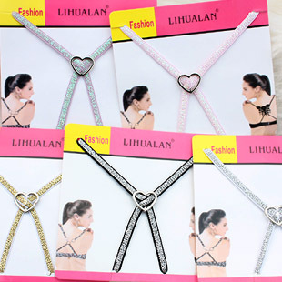 2011 new arrival fashion multicolour light love circle charm behind the cross shoulder strap underwear shoulder strap