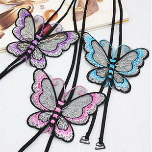 2011 new arrival quality embroidery multicolour butterfly dancing in the back cross shoulder strap underwear belt