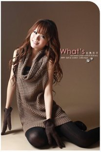 2011 New long style ladies turtleneck sweater vest 3colors free shipping