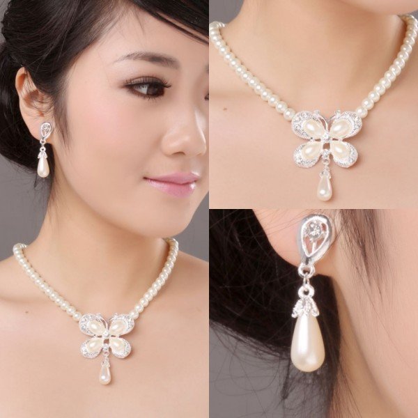 2011 New Perfect Elegant Beautiful Rhinestone Olivet Wedding Necklace And Earring Sets XL-017