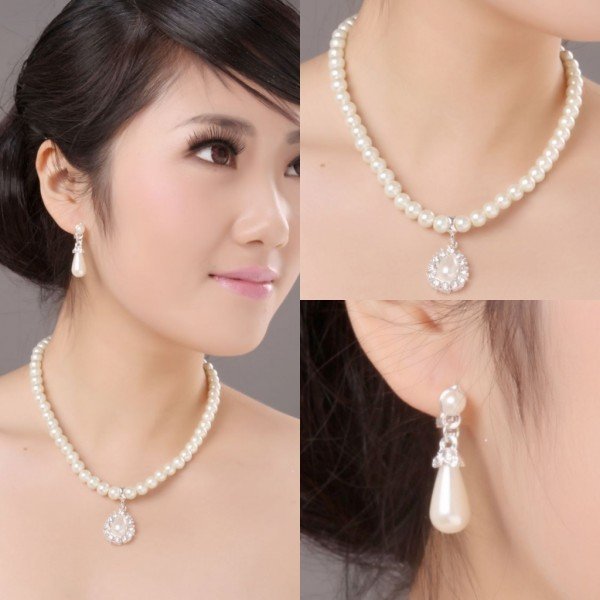 2011 New Perfect Elegant Lovely Rhinestone Olivet Wedding Necklace And Earring Sets XL-018
