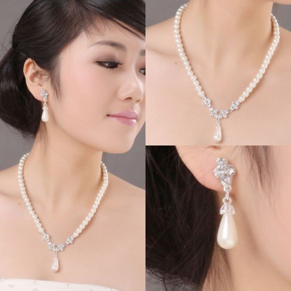 2011 New Perfect Elegant Rhinestone Olivet Wedding Necklace And Earring Sets XL-016