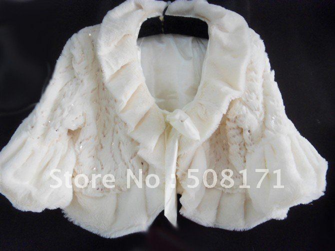 2011 Paillette sublimate New Without tags wedding Shawl Faux Fur Stole Wrap Shrug Bolero Coat Bride shawl