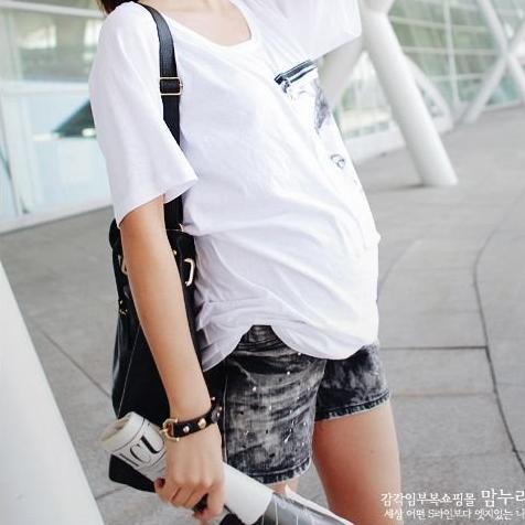 2011 pleated maternity clothing maternity denim shorts summer