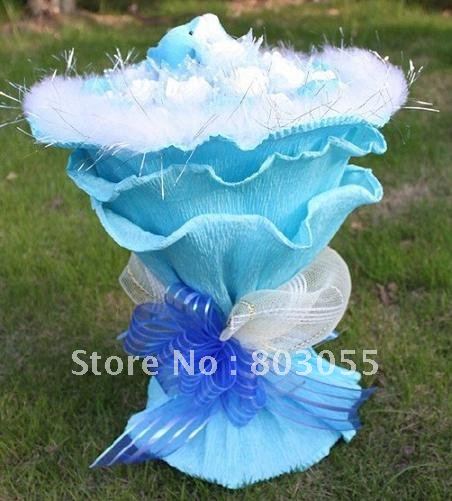 2011 romantic flower dolphin bouquet for Wedding Valentine Birthday gift 1set/lot