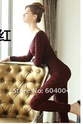 2011 round brought bud silk cotton jerseys elastic body jacquard model body underwear lady warm underwear